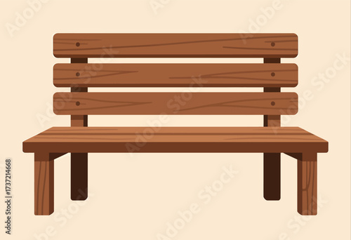 Rustic Wooden Bench in Calm Park Setting
