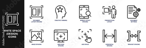 White Space (Design) Line Icon Set