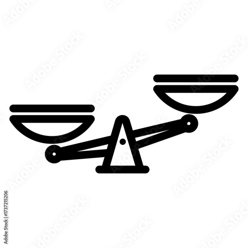 Dual Scale Balance Line Icon of Visual Weight Icon Set