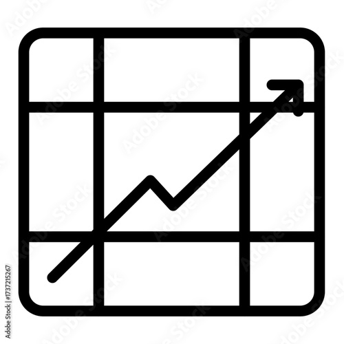Graph on Thirds Grid Line Icon of Rule of Thirds Icon Set