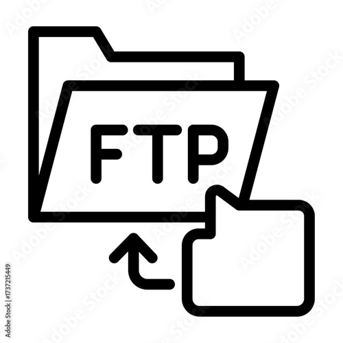 FTP Folder Upload Line Icon of FTP (File Transfer Protocol) Icon Set