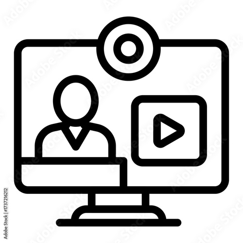 Virtual Meeting Line Icon of Define Phase Icon Set