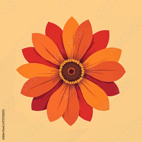 Warm Orange Flower Bloom in Autumnal Serenity