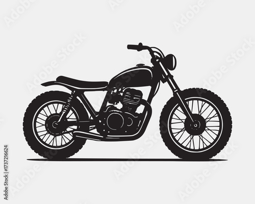 Classic Black Motorcycle Silhouette