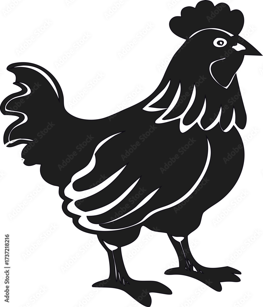 Fototapeta premium hen, rooster, cock vector icon