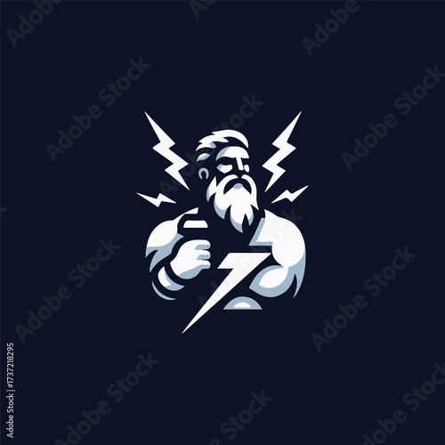 Zeus God Thunder Logo