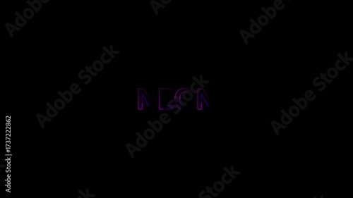 animated text for purposes in everyday life, bright neon in various colors