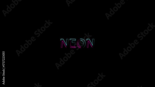 animated text for purposes in everyday life, bright neon in various colors