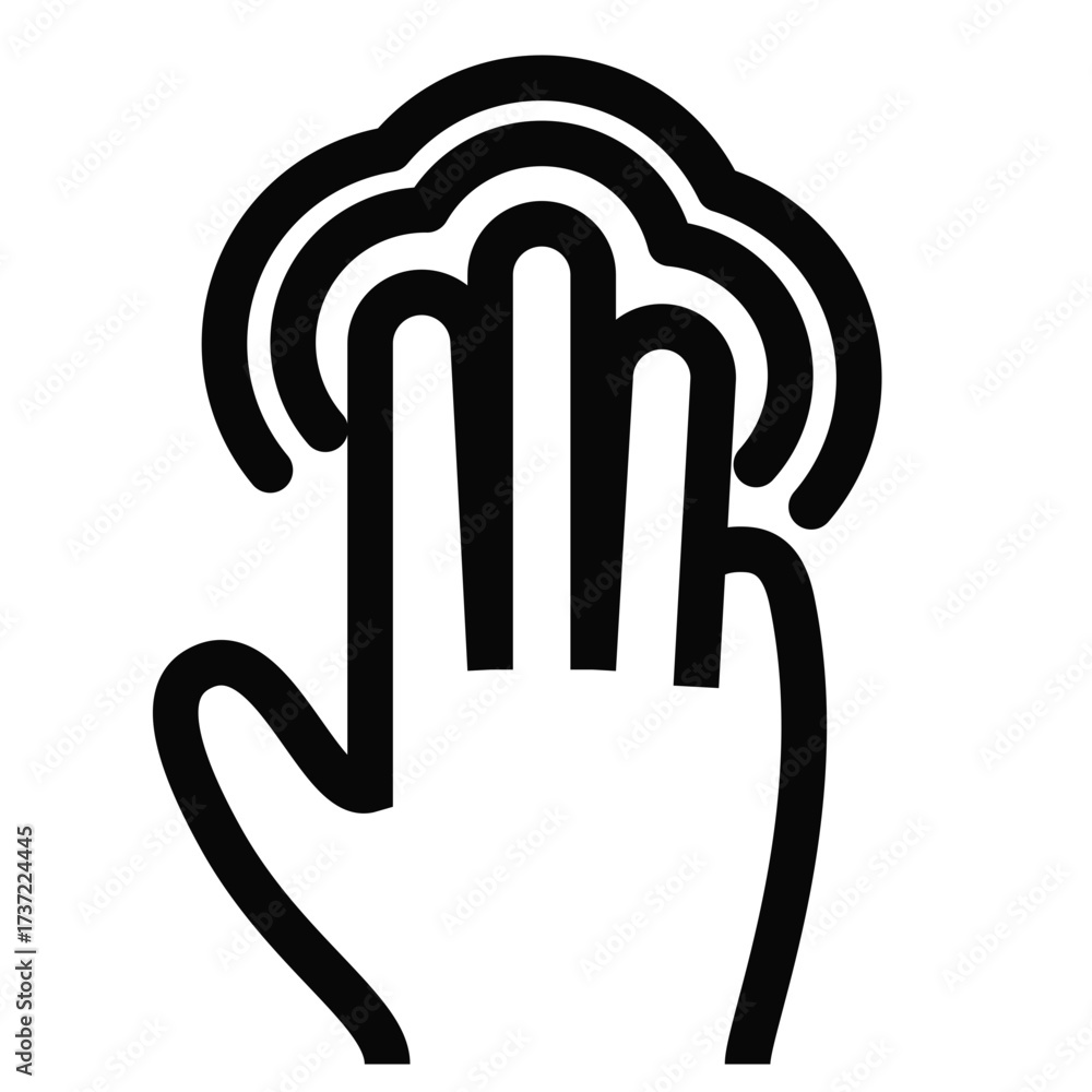 Obraz premium Three finger tap icon