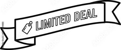Vector art of a limited deal ribbon banner for promotion