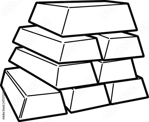 Vector art of a stack of gold bars for finance concepts