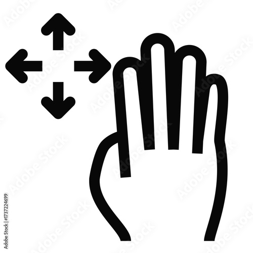 Hand Gesture Drag Icon