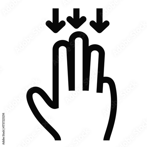 Three finger swipe down icon