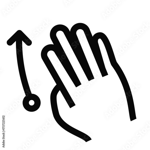 Hand Gesture Upward Symbol