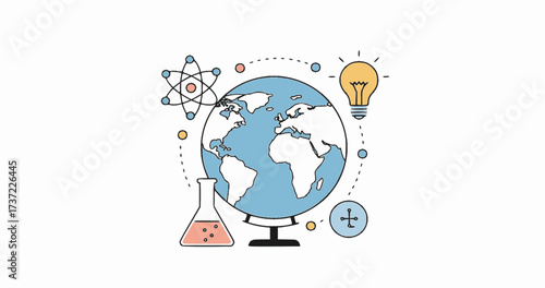 World Science Day Vector Illustration – Innovation and Peace