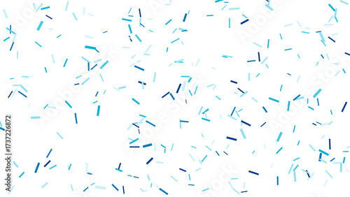 Festive Blue Confetti & Sprinkles Scatter on Clean White Background