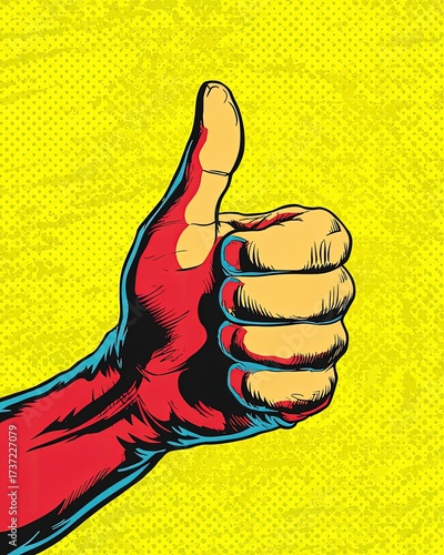 Retro Comic Thumbs Up Gesture