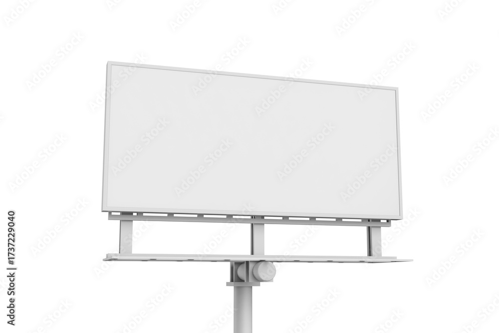 Obraz premium Low Angle View of Blank White Billboard, 3d Illustration