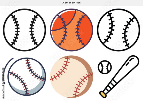 Collection of Baseball Icons Sports and Game Equipment