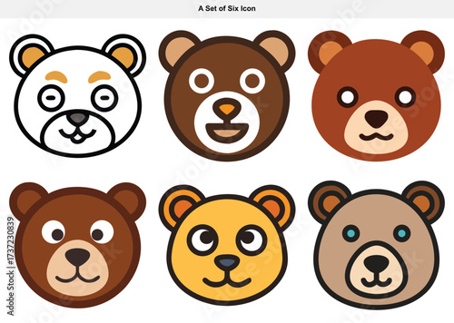 Diverse Collection of Cute Bear Icons for Creative Projects