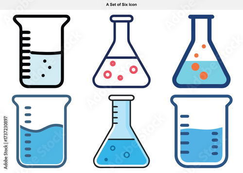 Laboratory Glassware Set Science Experiment Icons