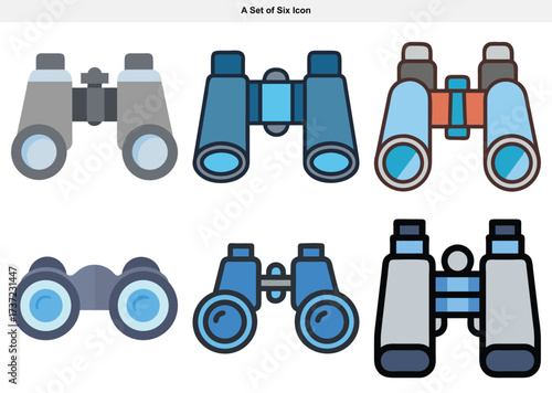 Binoculars Icons Vision, Discovery, and Exploration Symbols