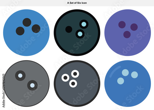 Bowling Ball Icons Colorful Collection of Sports Equipment