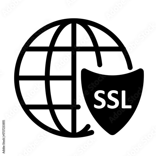 Global SSL Firewall Line Icon of Firewalls (Web) Icon Set