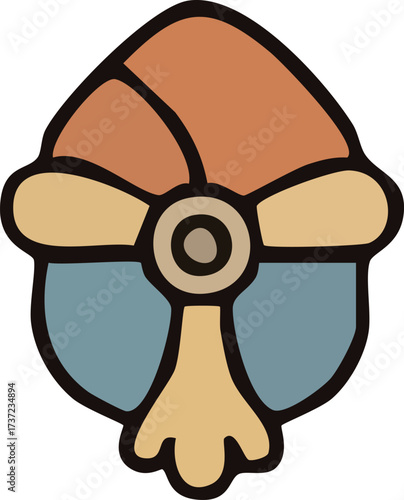 Mayan glyph representing a stylized face or mask.