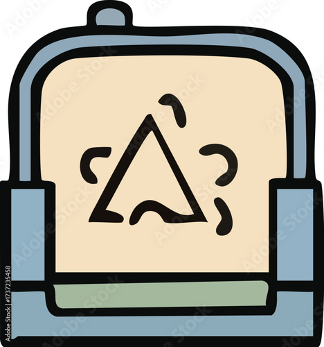 Simple Toaster with Steaming Bread Illustration.