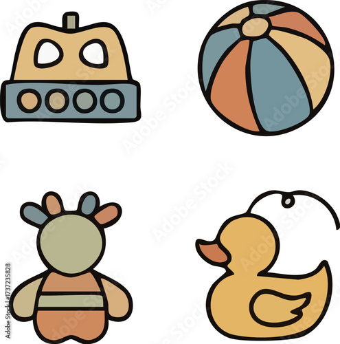 Toys for babies and toddlers colorful and fun.