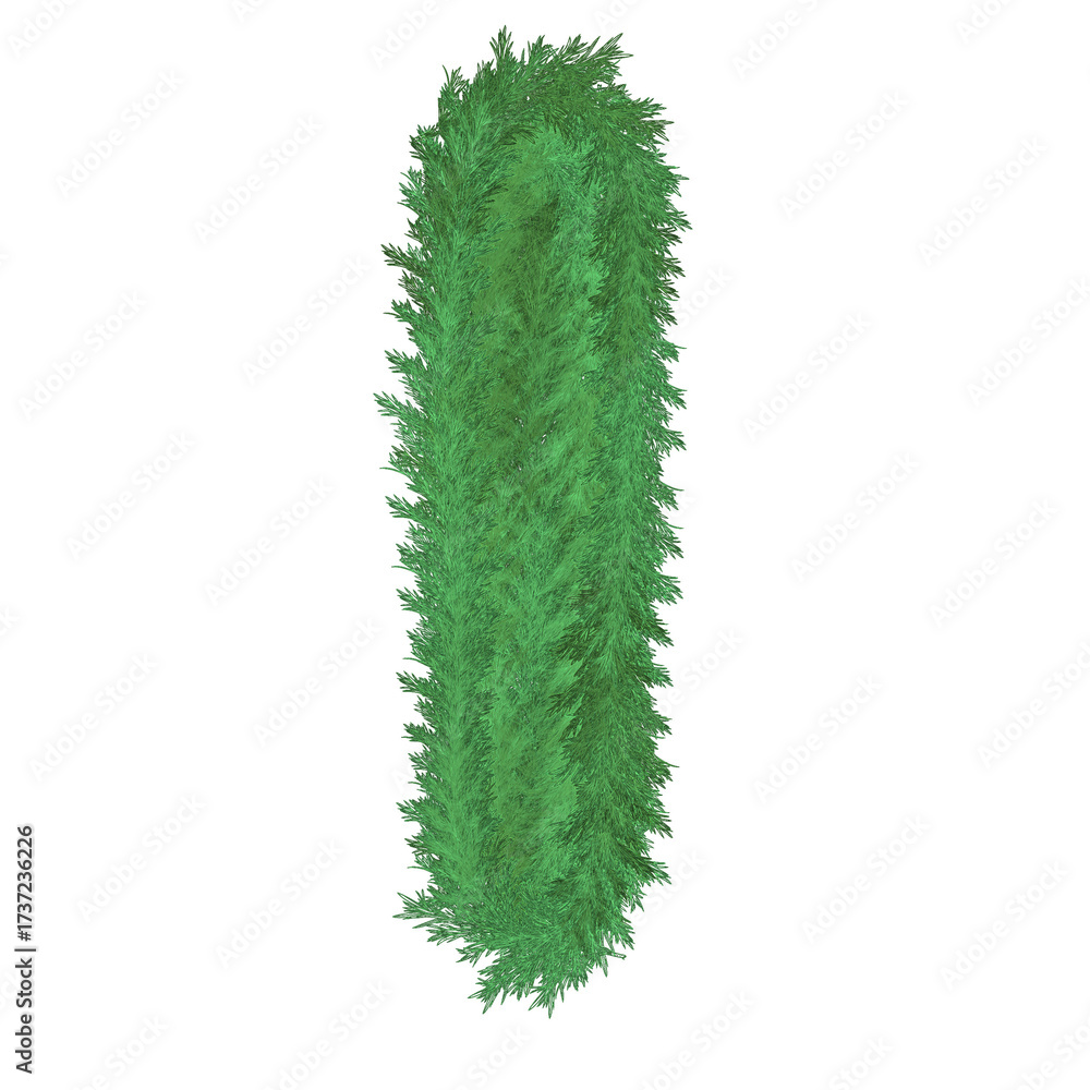 Naklejka premium Green Grass Alphabet Letter I – Nature Eco Font Design PNG