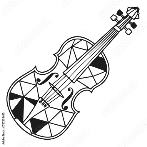 Vector art of geometric violin