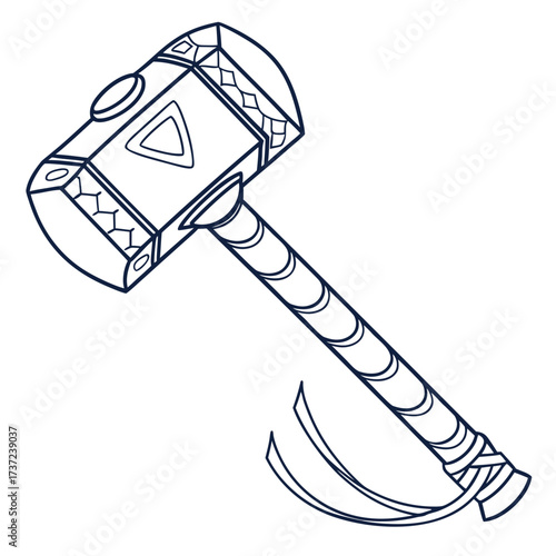 Vector art of thors hammer, mjolnir