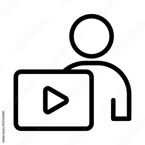 Video Session Line Icon of User Sessions Icon Set