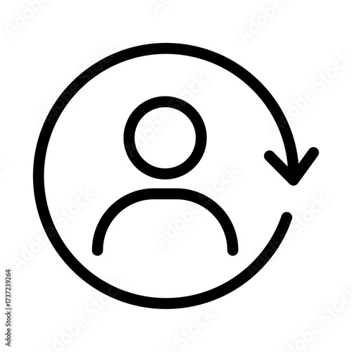 User Cycle Line Icon of User Sessions Icon Set