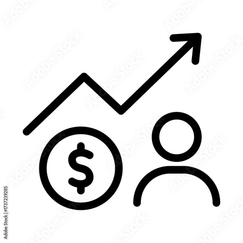 Revenue Growth Line Icon of Conversion Rates Icon Set