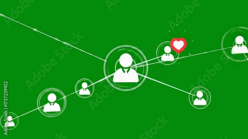 Social Network Connection on Green Screen