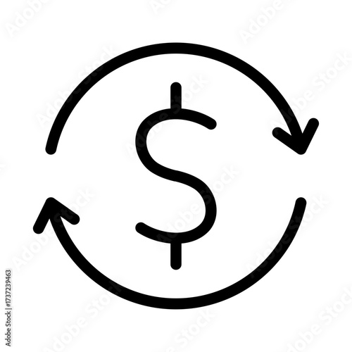 Money Bounce Line Icon of Bounce Rate Icon Set