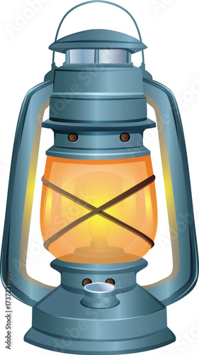 retro kerosene lamp lantern realistic style