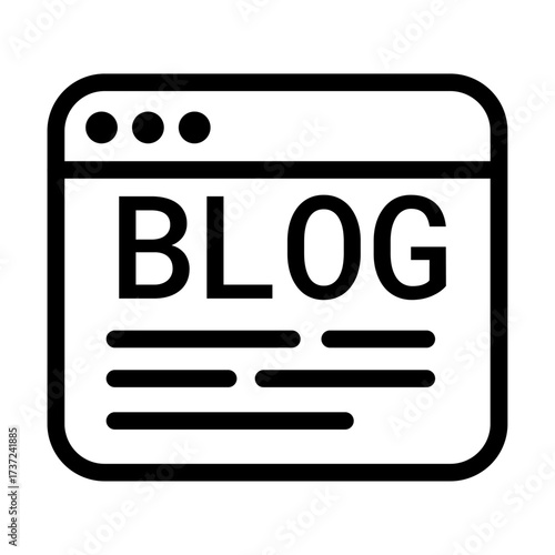 Blog Page Line Icon of Blog Design Icon Set