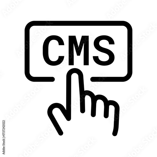 CMS Click Button Line Icon of Content Management System Icon Set