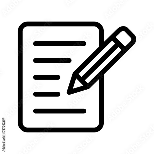 Article Writing Line Icon of Blog Posts and Articles Icon Set