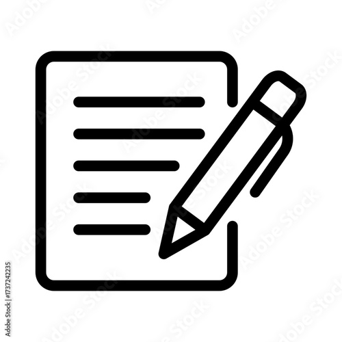 Article Draft Line Icon of Blog Posts and Articles Icon Set