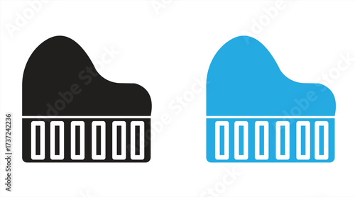 Simple outline drawing of a grand piano, vector illustration