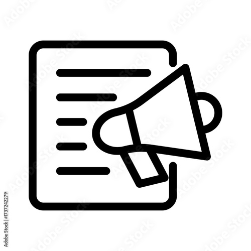 Article Promotion Line Icon of Blog Posts and Articles Icon Set