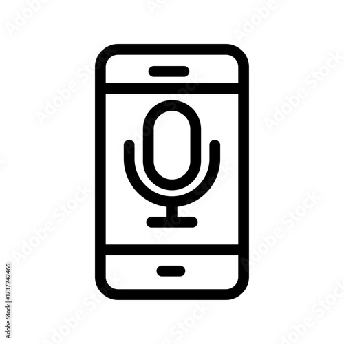 Mobile Podcast Line Icon of Podcasts Icon Set