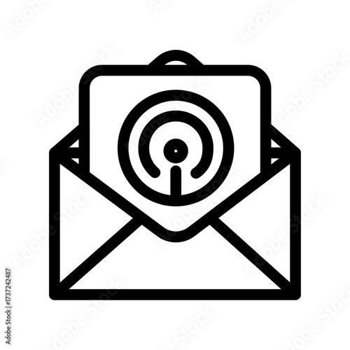 Podcast Newsletter Line Icon of Podcasts Icon Set