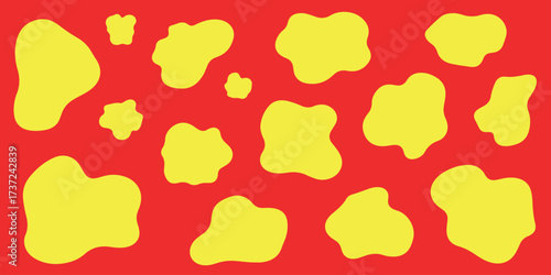 Abstract red and yellow blob pattern vector illustration scalable eps graphic