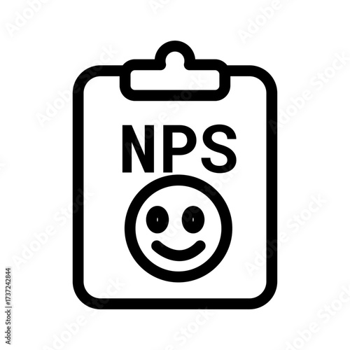 NPS Report Line Icon of Net Promoter Score Icon Set